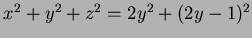 $ x^2+y^2+z^2=2y^2+(2y-1)^2$