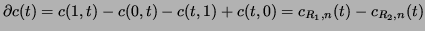 $\displaystyle \partial c(t)=c(1,t)-c(0,t)-c(t,1)+c(t,0)=c_{R_1,n}(t)-c_{R_2,n}(t)$